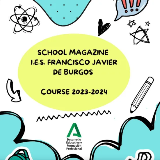 Portada de la revista escolar del departamento de Bilingüismo realizada en el curso 2023-2024